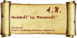 Andaházy Manassé névjegykártya